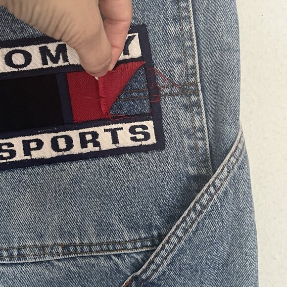 Vtg 90's Tommy Hilfiger DESTROYED GRUNGE CARPENTER PAINTER BAGGY Shorts Men 42 - Picture 3 of 15